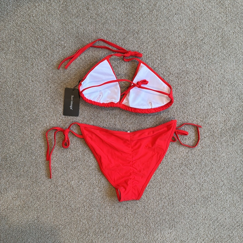 Red Triangle Bikini Set - Picture 3 of 5